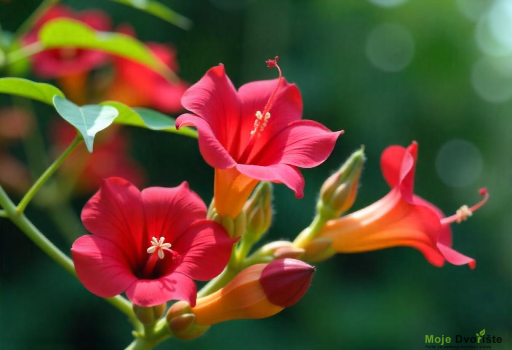 freepik__two-red-trumpet-vine-flowers-with-red-throats-buds__5520 | Moje Dvorište Tekoma | Moje Dvorište