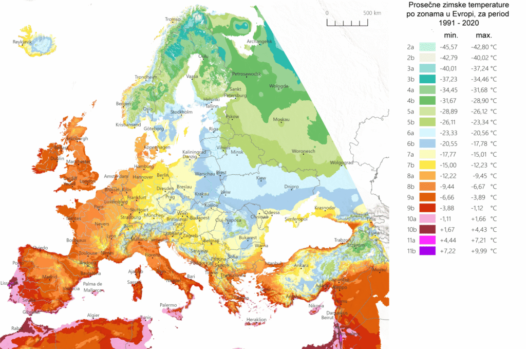 Zone otpornosti (USDA) za Evropu | Moje Dvorište